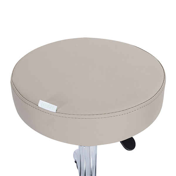 Round Medi Stool Latte - MS01LM-CB medical grade cutting stool with height adjustable gaslift