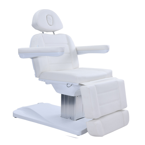 Octavia Electric Bed White - TB002WM 3 section beauty bed in anti-microbial medical grade vinyl